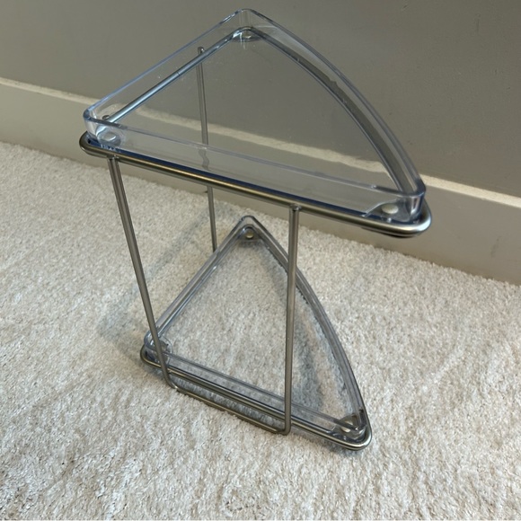 Two Tier Clear Corner Shelves - Set of 2 - Picture 7 of 16